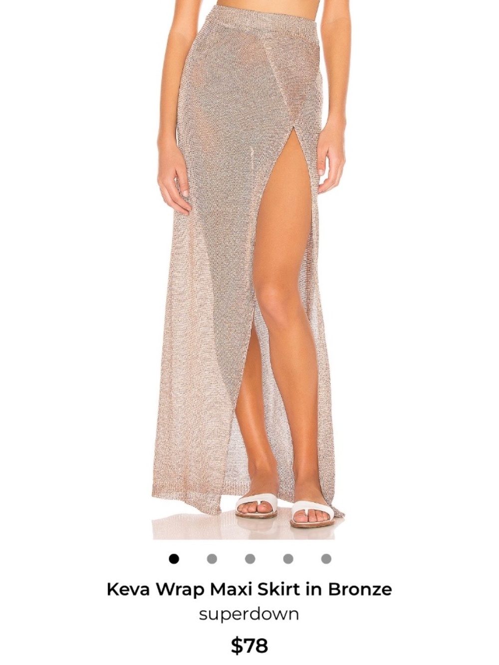 NWT superdown Keva Bronze Wrap Maxi Skirt XS